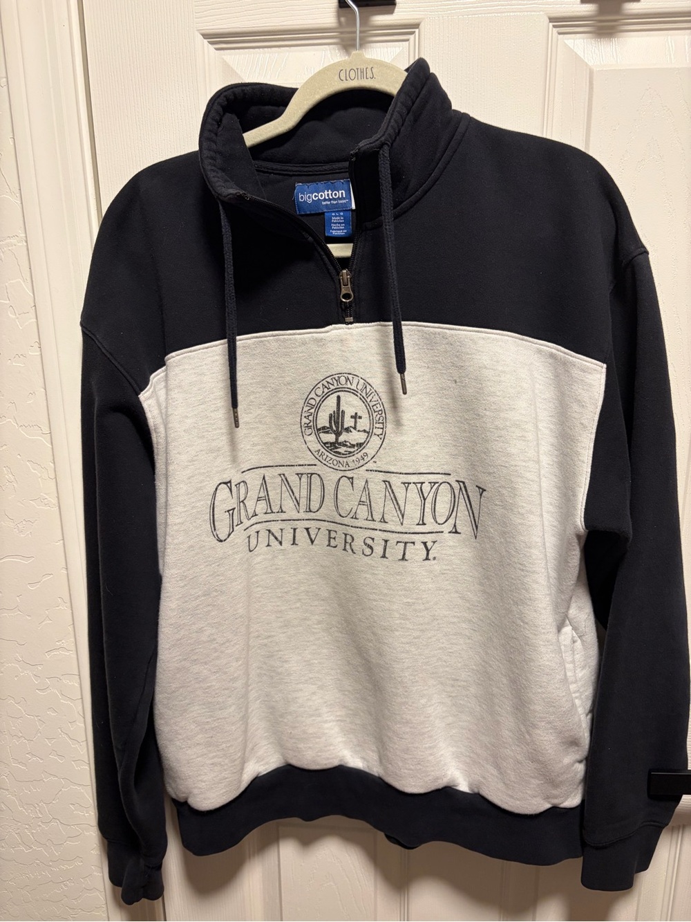 GCU Big Cotton Half-Zip Sweatshirt - Black & Cream